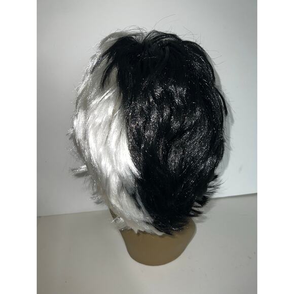 Spooktacular Creations Cruella Deville Bob Wig Costume Cosplay Short Halloween - Picture 7 of 12